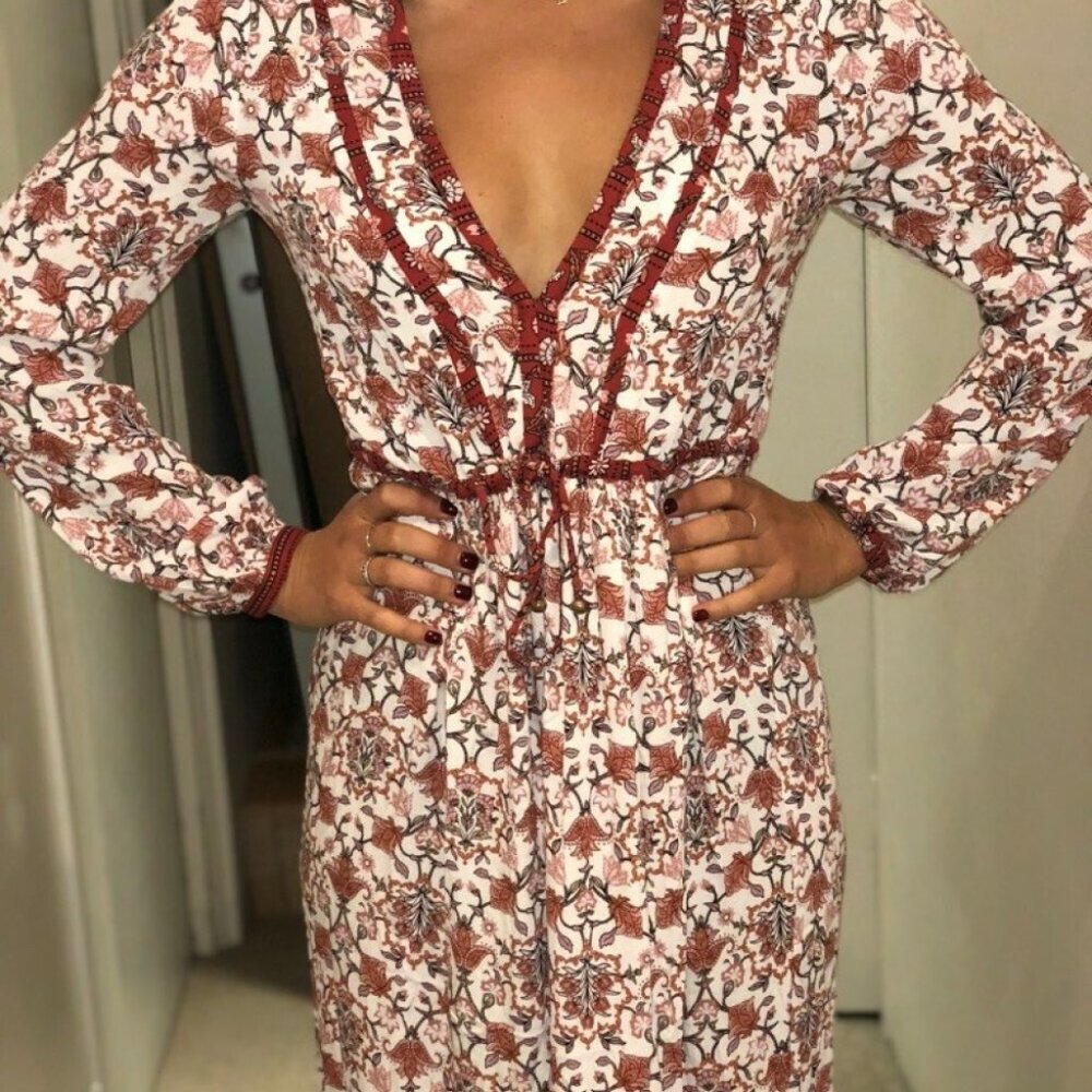 TIGERLILY Hamilton Red Boho Long Sleeve Maxi Dress RRP$270 - Picture 11 of 16
